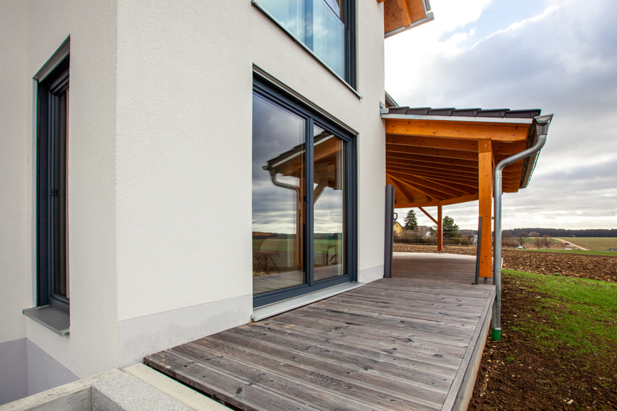 Einfamilienhaus, Holzhaus, Massivholzhaus